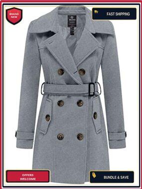 Double Breasted Pea Coat Winter Mid-Long Trench Coat